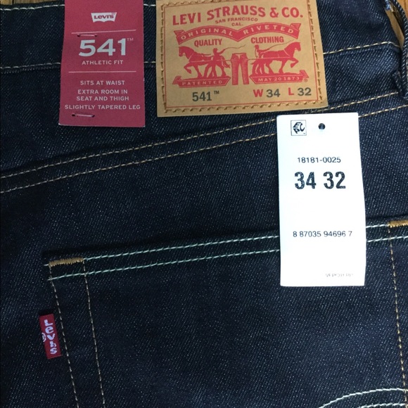 541 Levi’s 34 32 Jeans Athletic Fit Stretch NWT - Picture 6 of 6